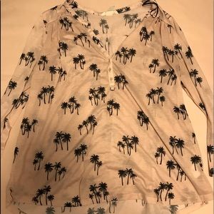 H&M palm tree flowy shirt
